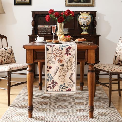 ISAENNE Designer Vintage Linen Extra Long Table Runner,118"x12"-Xipeia - Image 3