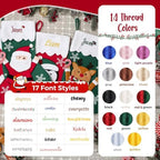 Personalized Christmas Stockings with Embroidered Name & Monogram,Custom Embroidered Christmas Stocking,Santa,Snowman & Reindeer Stocking for Family & Fireplace Holiday Decor(5 Pack) - Image 4