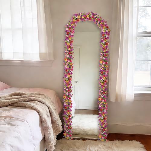 Ammyoo Artificial Flowers Garland Ivy, 4 Pack 5.9 FT Spring Summer Decor UV Resistant Fake Mums Floral Vine Silk Daisy Hanging Flower for Home Garden Wedding Decor Photo Booth Backdrop(Mix) - Image 2