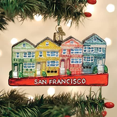 Old World Christmas San Francisco Painted Ladies Glass Blown Ornament for Christmas Tree, Handcrafted Holiday Decoration, Landmark Collection - Image 5