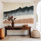 Macrame Wall Hanging Dip Dyed Large Wall Tapestry Woven Art 57''W*35''L - Image 3