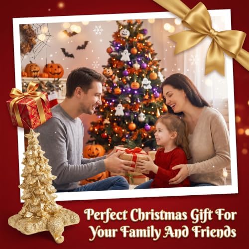 Gold Christmas Tree Stocking Holder for Mantel Set of 2 Christmas Gifts - Image 6