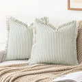 YEENAASY Throw Pillow Covers 18x18 Boho Striped Pillow Cases with Tassel by YEENAASY