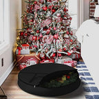 Christmas Wreath Storage Bag 12 Oz with Carrying Handle & Dual Zipper - 100% Water Resistant Durable Material Storage Bag - Holiday Xmas Tear Resistant Bag (40" Dia x 7" H, Black) - Image 6