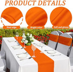 Bencailor 24 Pcs Orange Satin Table Runners Bulk, 12 x 108 Inch - Image 5