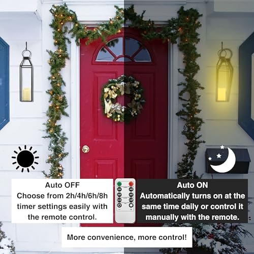 Perfnique Set of 3 Black Metal Lanterns w/ Waterproof Flickering Flameless Candle & Remote Timer, Modern Farmhouse Lanterns Decorative for Outdoor, Front Porch, Indoor, Patio, Garden, Fireplace - Image 5