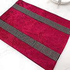 HeMiaor Christmas Placemats Set of 4 Silver Sequins Rhinestones Gorgeous Place Mats Velvet Decor for Kitchen Dinner Table Washable Burgundy - Image 4