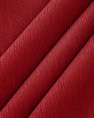 Red Round Tablecloth 120 Inch, 2-Pack Waterproof Slub Textured - Image 3