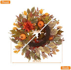 Fall Wreath for Front Door, 25inch Autumn Door Wreath with Pumpkin, Dahlia, Berries, Eucalyptus Leaves for Indoor Outdoor Wall Window Thanksgiving Harvest Festival - Image 6