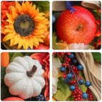 Fall Wreaths for Front Door 24 Inch Autumn Harvest Sunflower Apple Wreath - Image 4
