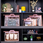 Handbag Dust Bags Clear Purse Storage Organizer for Closet Small to Extra Large Handbags Dust Free Bags Hanging Zipper Storage Bag with Hooks, (Pink, 4 Sizes-8PCS) - Image 5