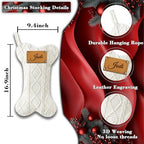 Personalized Dog Christmas Stockings, Custom Name Engraved Christmas Stockings 9 Pack, 16.9” Large Xmas Stocking for Dogs Cats Pets, Bone Shape Fireplace Hanging Holiday Xmas Party Decoration - Image 4