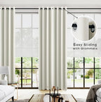 KOUFALL Cream Blackout Curtains 100 Inches Long 2 Panels Set for Living Room, Thermal Insulated Extra Long Grommet Top Drapes for Bedroom, Ivory/Cream Beige - Image 2