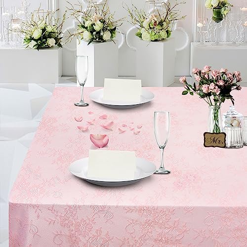 Pink Lace Table Cloth 60x120inch 2Pcs for Decorations Wedding Centerpieces - Image 5