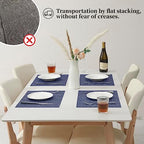 Leetaltree Blue Placemats Set of 12 - Heat Resistant Non-Slip Place mats for Dining Table, Washable Durable PVC Vinyl Woven Table Mats（Blue, 12） - Image 6