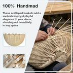 Scalloped Wall Basket 2PCS,Wicker Wall Basket for Home,Bathroom,Kitchen - Image 4