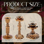 Suclain 6 Pcs Vintage Taper Candlestick Holders Resin, Column, Bronze - Image 2