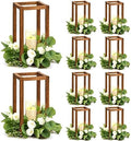 Sabary 5 Sets/ 10 Pcs Wooden Lantern Centerpieces with Candles, Caramel by Sabary