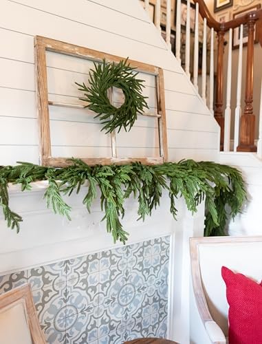 Hanging 6 ft Real Touch Norfolk Pine Garland Realistic 6ft, Christmas Garland for Mantle, Soft and Bendable Real Touch Garland Christmas Greenery, Evergreen Christmas Garlands for Fireplace, Stairs - Image 2