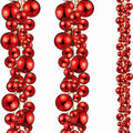 2 Pcs 15 ft Christmas Ball Ornament Garland, Red by Yuxung