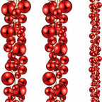 2 Pcs 15 ft Christmas Ball Ornament Garland, Red by Yuxung