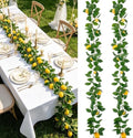 2Pcs Artificial Lemon Vine Garland with Fruits, 12FT Lifelike Yellow Lemon Vines, Faux Greenery for Wedding Home Wall Decor, Indoor Outdoor Hanging Kitchen Bathroom Party DIY by Wenhuidr