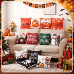 12 Pcs Fall Pillow Covers 18 x 18 Inch Holiday Throw Pillow Covers Pumpkin Cushion Case Pillowcase for Indoor Outdoor Farmhouse - Image 2