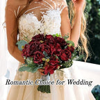 12 Bundles Burgundy Peonies Artificial Flowers for Centerpieces - Image 5