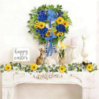 25.5 Inch Summer Wreaths for Front Door Artificial Sunflower Wreath - Image 6