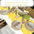 16 Pack Lemon Yellow Cheesecloth Table Runner 20 x 120 inch Gauze Table Runners 10 FT Long,Semi Sheer Boho Cheese Cloth Fabric Table Runner Bulk for Party,Wedding,Baby Shower,Bridal Shower Decoration - Image 5