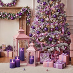 Homemory Purple Flickering Flameless Candles, Battery Operated Acrylic LED Pillar Candles with Remote Control and Timer, Purple Decor, Set of 5 - Image 6