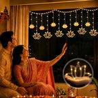 VIHOSE Diwali Lotus Curtain Light 9.84 FT 120 LED Indian Hanging Decor Home by VIHOSE