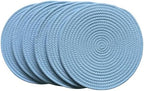 WAZAIGUR Round Placemats Set of 6 Thick Cotton Rope, 13inch, Light Blue - Image 2