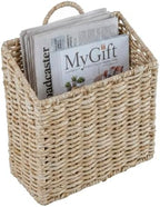 MyGift 12.5-Inch Woven Wall Hanging Storage Basket – Large Decorative Seagrass Organizer for Magazines, Mail, and Home Storage by MyGiftHome