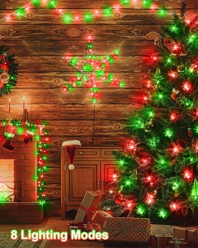 Red Green Christmas Lights Outdoor Total 710FT 1800 LED,Extra Long String Waterproof, Timer & Memory, 8 Modes Dimmable Plug in Fairy for Outside Tree Holiday Party Wedding Decor - Image 6