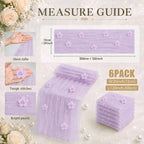 6 Pcs 29x120'' Pearl Tulle Table Runner 10ft Wedding Tablecloth, Purple - Image 4