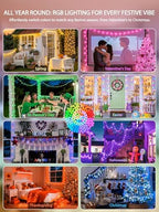 JMEXSUSS 200 LED RGB String Lights Outdoor Indoor, 66Ft Halloween Lights - Image 5