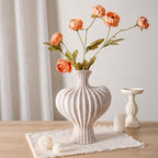 Ceramic Flower Vase Home Decor, 11 in Farmhouse Table Vases Rustic Vintage Living Room Kitchen Bedroom Decorations Pottery Decorative Vases for Flowers House Shelf Office Coffee Desk Dining, Rustic - Image 3