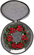 Christmas Wreath Storage Bag,Collapsible Felt Holiday Garland Container with Zipper & Handle, Durable Wreath Organizer Bin for Seasonal Decor Storage 20 x 12 (GREY) - Image 6