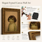 Gold Framed Funny Frog Portrait Wall Art, Quirky Canvas Print, 24x16 - Image 2