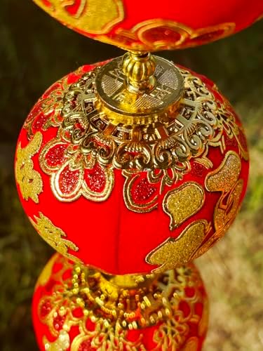 2String 10PCS 40Inch Red Flannel Chinese Tassel Lantern Chinese New Year Decorations for Party Wedding Supplies Spring Festival Decorations Mid-Autumn Moon Festival Wedding Party Ornaments - Image 4