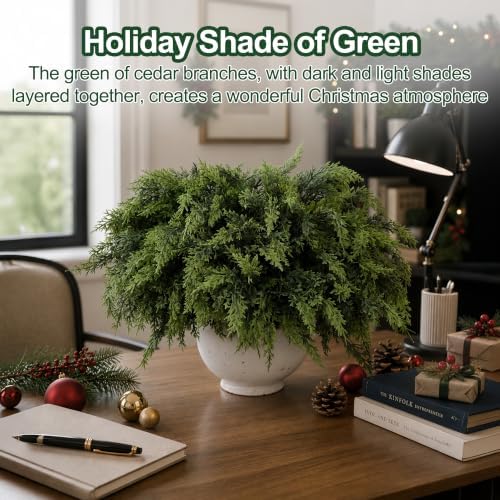 12Pcs 18" Norfolk Pine Stems, Christmas Cedar Branches for Decoration - Image 4