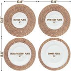 13.8" Set of 8 Brown Seagrass Woven Round Placemats by DaiVuCrafts - Image 3