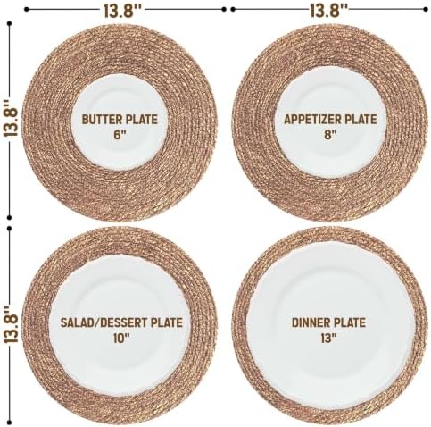 13.8" Set of 8 Brown Seagrass Woven Round Placemats by DaiVuCrafts - Image 3