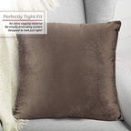 Nestl Throw Pillow Covers, Cozy Velvet Decorative Autumn Pillow Covers 22 x 22 Inches, Soft Solid Couch Pillow Covers for Sofa, Bed and Car, Set of 4 - Chocolate Brown - Image 4
