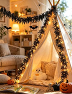 2 PCS 5.91 FT Black Halloween Cedar Pine Garland, Realistic Spooky - Image 6