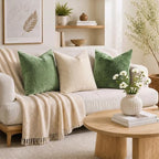 decorUhome Soft Chenille Olive Green Throw Pillow Covers 24X24 Set of 2 - Image 3