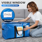 TAILI 12 Pack Blue Extra Large Moving Bags,Storage Bags with Visible Window - Image 5