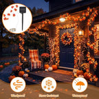 Sureio 72ft Fall Solar Lights Outdoor Decorative 88 ft Maple Leaf Garland String Lights with 200 LED 8 Modes for Porch, Yard, Front Door, Patio, Outside, Thanksgiving Harvest Autumn Party Decoration - Image 3