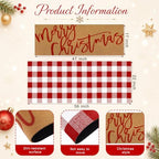 Tinideya 2 Pcs Large Red Christmas Layered Doormat Winter Front Door Mat - Image 2